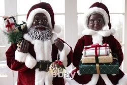 NEW African American Black Santa & Mrs. Claus Christmas Greeters/Nearly 3' Tall