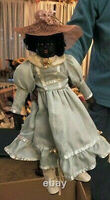 New! 15 Heubach-Kopplesdorf Black American Doll On Stuffed Ticking Body with