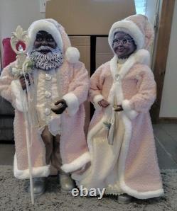 New African American Black Santa Mrs Claus Greeter Display 33 Tall Beautiful