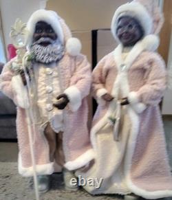 New African American Black Santa Mrs Claus Greeter Display 33 Tall Beautiful