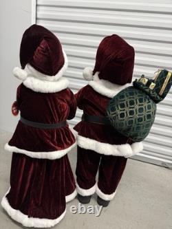 New African American Black Santa Mrs Claus Greeter Display 34 Toys Bag Of Gifts