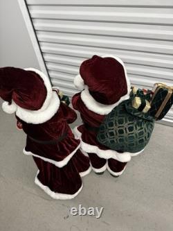 New African American Black Santa Mrs Claus Greeter Display 34 Toys Bag Of Gifts