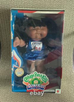 New African American Girl Cabbage Patch Kid Black Hair Brown Eyes OlympiKids VTG