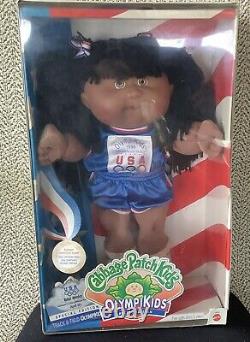 New African American Girl Cabbage Patch Kid Black Hair Brown Eyes OlympiKids VTG