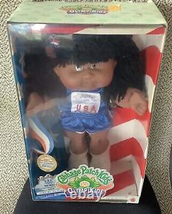 New African American Girl Cabbage Patch Kid Black Hair Brown Eyes OlympiKids VTG