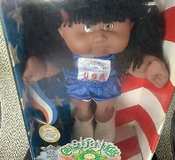 New African American Girl Cabbage Patch Kid Black Hair Brown Eyes OlympiKids VTG