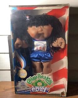 New African American Girl Cabbage Patch Kid Black Hair Brown Eyes OlympiKids VTG