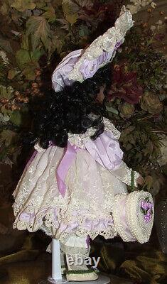 New Antique Reproduction Tete Jumeau Patricia Loveless Black Aa Porcelain Doll