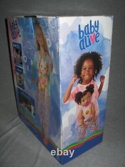 New Baby Alive Baby Go Bye Bye Doll Dark Brown Curly Hair African American Black