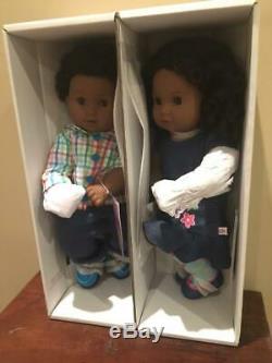 New In Box American Girl Doll Bitty Baby Twins Black Textured Hair Boy & Girl