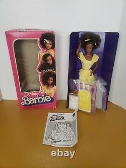 New open box 3989 A/A Magic curl Barbie 1981 black vintage rare