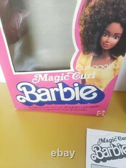 New open box 3989 A/A Magic curl Barbie 1981 black vintage rare