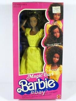 Nib Barbie Doll 1981 Magic Curl Black Aa Vintage 3989 Box 2