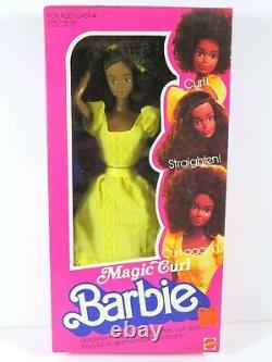 Nib Barbie Doll 1981 Magic Curl Black Aa Vintage Rare! 3989