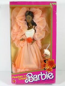 Nib Barbie Doll 1984 Peaches'n Cream Black Aa Vintage 9516