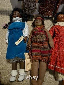 Nine Vintage Black African American Dolls