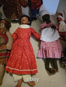 Nine Vintage Black African American Dolls