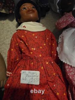 Nine Vintage Black African American Dolls