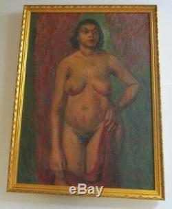 Nude African American Painting Portrait Black Americana Collection Vintage Huge