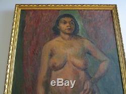 Nude African American Painting Portrait Black Americana Collection Vintage Huge