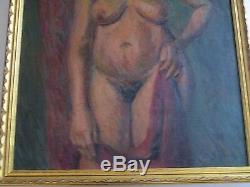 Nude African American Painting Portrait Black Americana Collection Vintage Huge