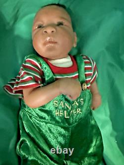 OOAK African American Clay Baby Cannon Janet Paulger of Lullaby Dolls 16 2006