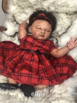 OOAK BIG 8lb Baby, Artist AA Black Reborn Doll Life-like Art US Ready to Ship