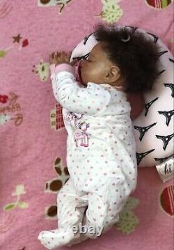 OOAK BIG 8lb Baby, Artist AA Black Reborn Doll Life-like Art US Ready to Ship