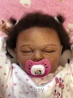 OOAK BIG 8lb Baby, Artist AA Black Reborn Doll Life-like Art US Ready to Ship