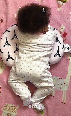 OOAK BIG 8lb Baby, Artist AA Black Reborn Doll Life-like Art US Ready to Ship