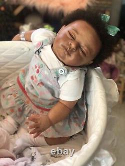 OOAK BIG 8lb Baby, Artist AA Black Reborn Doll Life-like Art US Ready to Ship