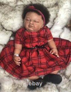 OOAK BIG 8lb Baby, Artist AA Black Reborn Doll Life-like Art US Ready to Ship