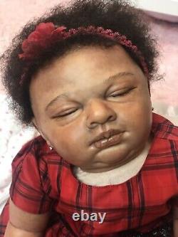 OOAK BIG 8lb Baby, Artist AA Black Reborn Doll Life-like Art US Ready to Ship