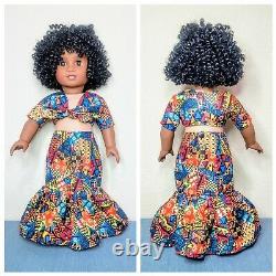 OOAK Custom American Girl Doll Dark Skin Sonali Mold Black Hair Brown Eyes