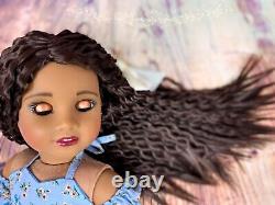 OOAK Custom American Girl Doll Sahara Brown Hair, Blue Eyes