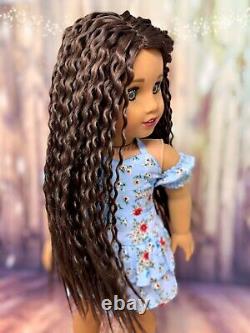 OOAK Custom American Girl Doll Sahara Brown Hair, Blue Eyes