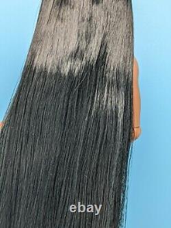 OOAK Custom Reroot Long Black hair Uhura AA Barbie Doll Muscular Body Unique