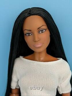 OOAK Custom Reroot Long Black hair Uhura AA Barbie Doll Muscular Body Unique