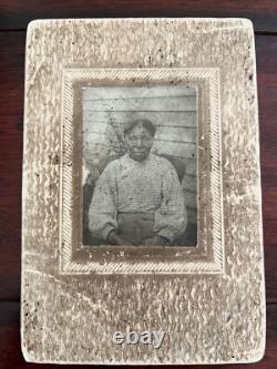 ORIGINAL 1800's PHOTO OF AFRICAN AMERICAN BLACK SLAVE WOMAN CDV TIN TYPE