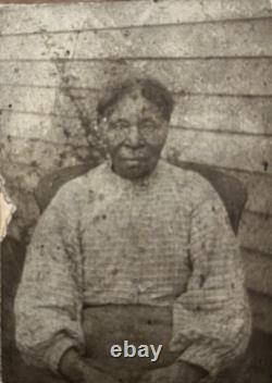 ORIGINAL 1800's PHOTO OF AFRICAN AMERICAN BLACK SLAVE WOMAN CDV TIN TYPE