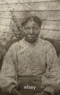 ORIGINAL 1800's PHOTO OF AFRICAN AMERICAN BLACK SLAVE WOMAN CDV TIN TYPE