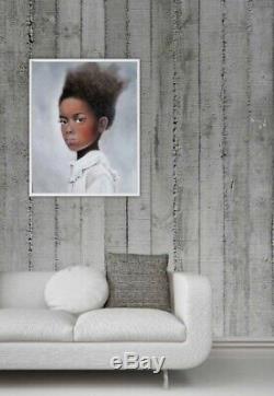 Oil Painting of Beautiful African American Girl portrait figurative original art