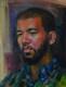 Oil Portrait Signed African- American Black Man Beard Contemporary Realism