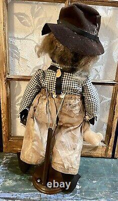 Old / Vintage African American Black Americana Grandpa Farmer Folk Art Rag Doll