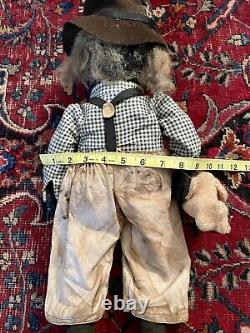 Old / Vintage African American Black Americana Grandpa Farmer Folk Art Rag Doll