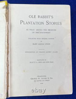Ole Rabbit Plantation Stories 1898 African American Book Black Americana Source