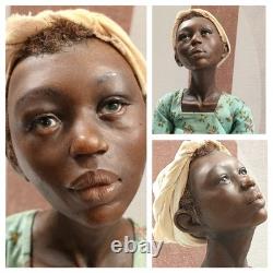 Ooak Tall Rare Hyperrealistic African American Black Art Clay Doll Mark Dennis