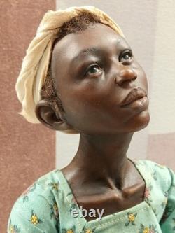Ooak Tall Rare Hyperrealistic African American Black Art Clay Doll Mark Dennis