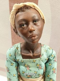 Ooak Tall Rare Hyperrealistic African American Black Art Clay Doll Mark Dennis