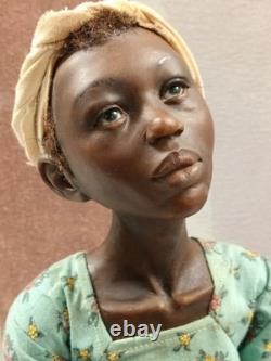 Ooak Tall Rare Hyperrealistic African American Black Art Clay Doll Mark Dennis